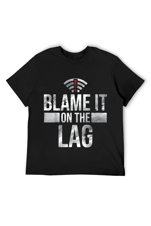 Mens Cool Gamer Gift Funny Blame It On The Lag Video Game Player T-Shirt Black