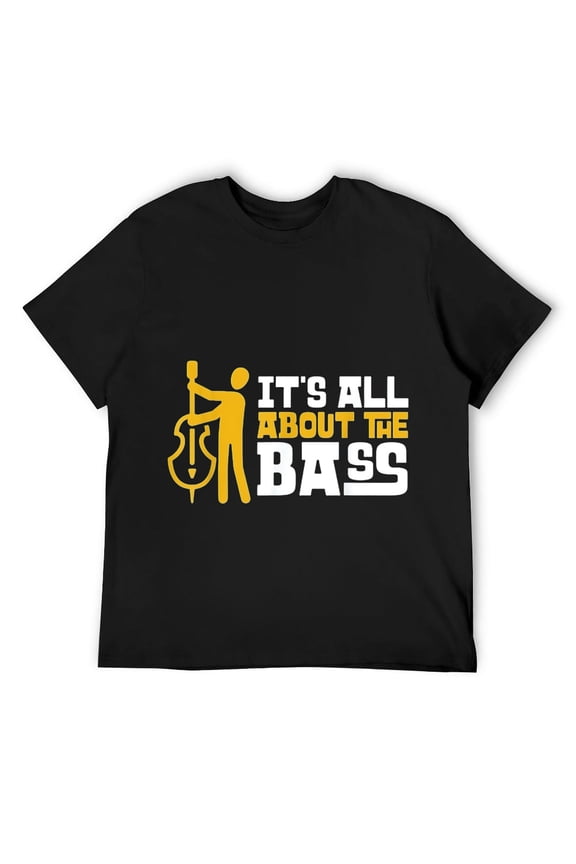 Mens Cool Graphic Jazz Lovers Upright Bass Player design T-Shirt Black