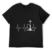 Mens Cool Hookah Heartbeat Hookah Worked Shisha Lover Shisha Fans T-Shirt Black