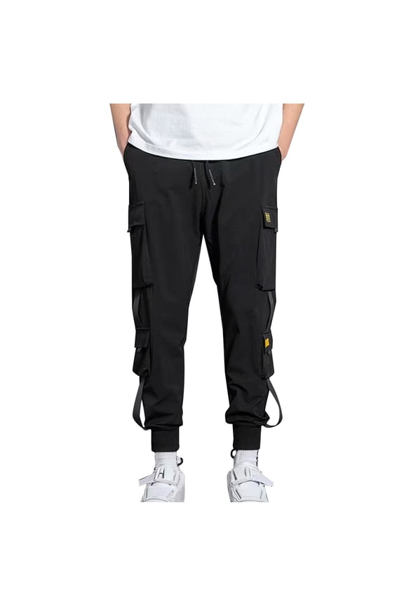 Mens Cool Multi-Pocket Lightweight Hiking Pants Adjustable Drawstring Breathable Mountain Camping Fishing Running Active Jogger Pant