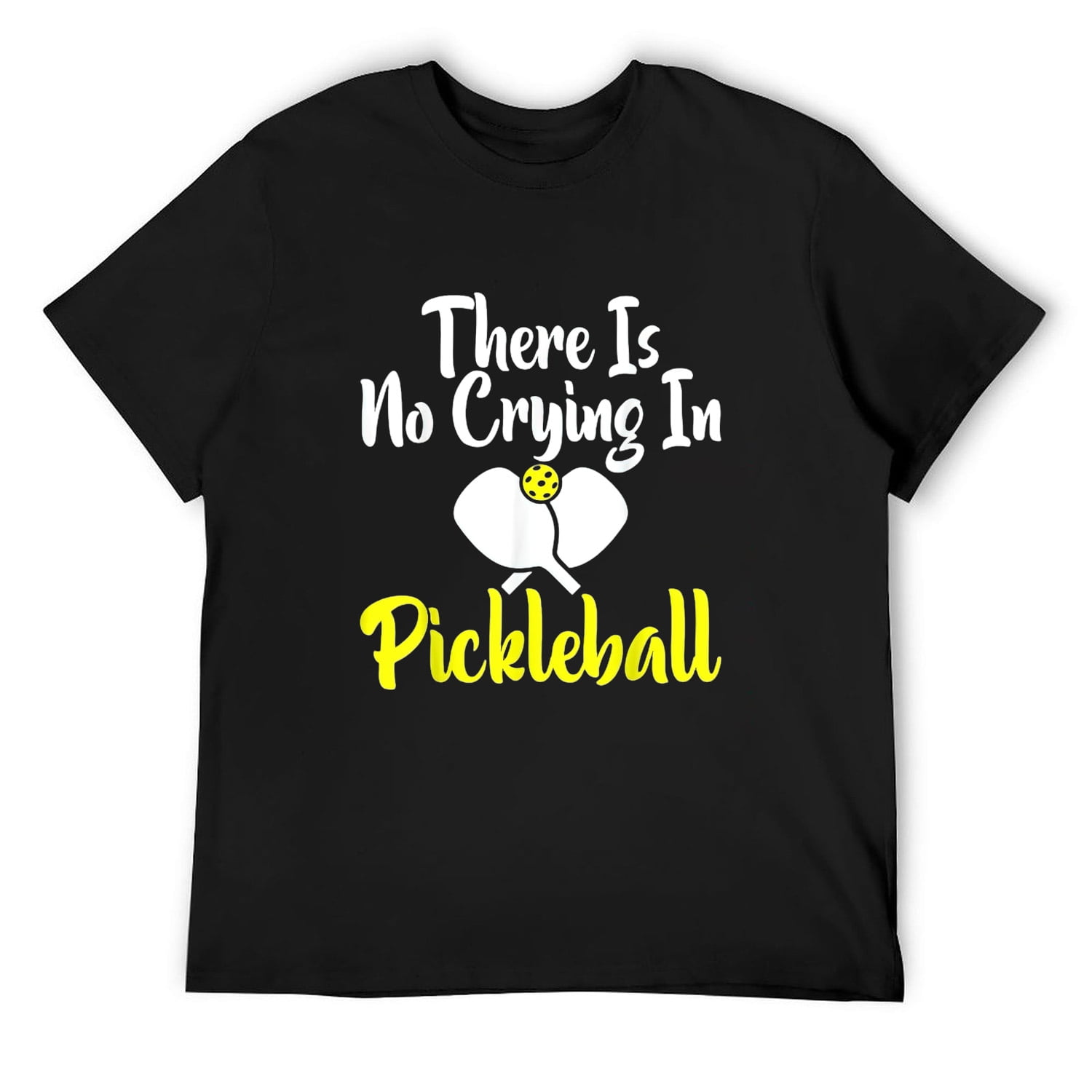 Mens Cool Pickleball Tee There Is No Crying In Pickleball TShirt Black