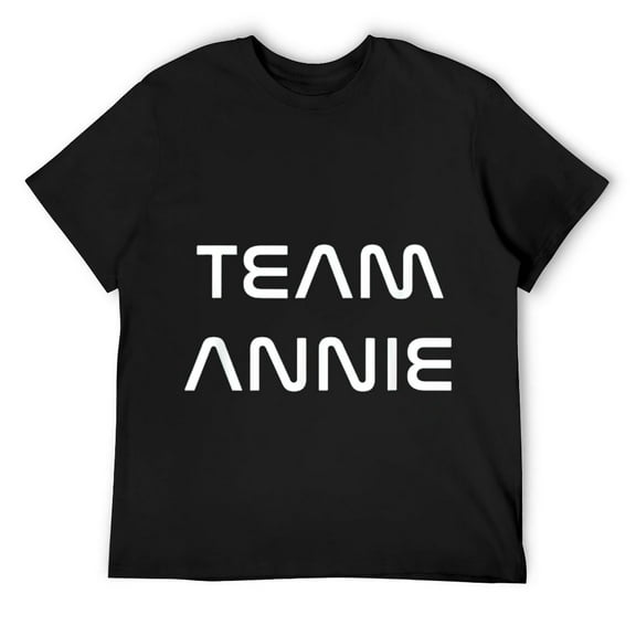 Mens Cool White Font: Team Annie T-Shirt Black
