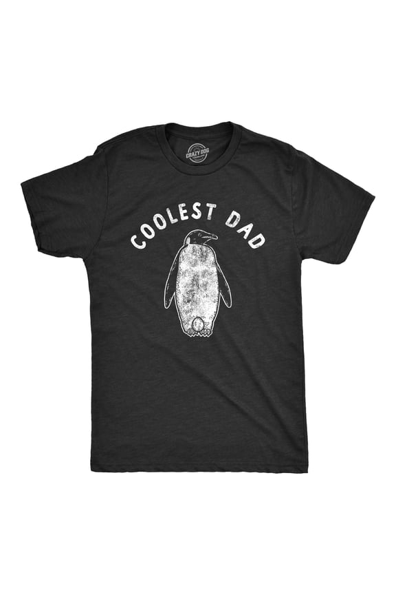 Mens Coolest Dad T Shirt Funny Sarcastic Chilly Penguin Tee for Guys Graphic Tees
