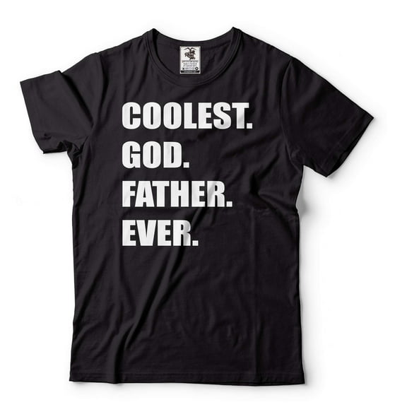 Mens Coolest God Father Ever Shirt Godfather Gifts Best Godfather Shirt Gift for Godfather T Shirt (X-Large Black)