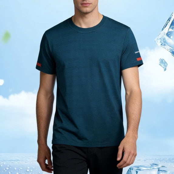 Mens Cooling Running T Shirts Big & Tall M-5X Plus Size Short Sleeve Crewneck Tees Tops Stretchy Slim Pullover Moisture-Wicking Workout Tshirts Shirt