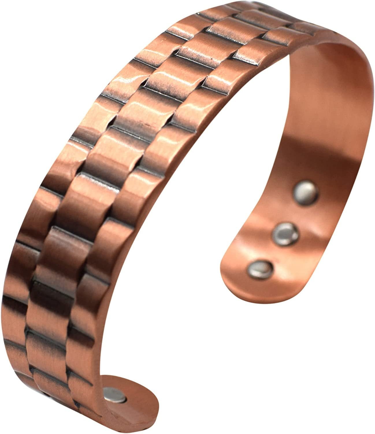 Mens Copper Bracelet Pure Copper Magnetic Bangle with 6pcs