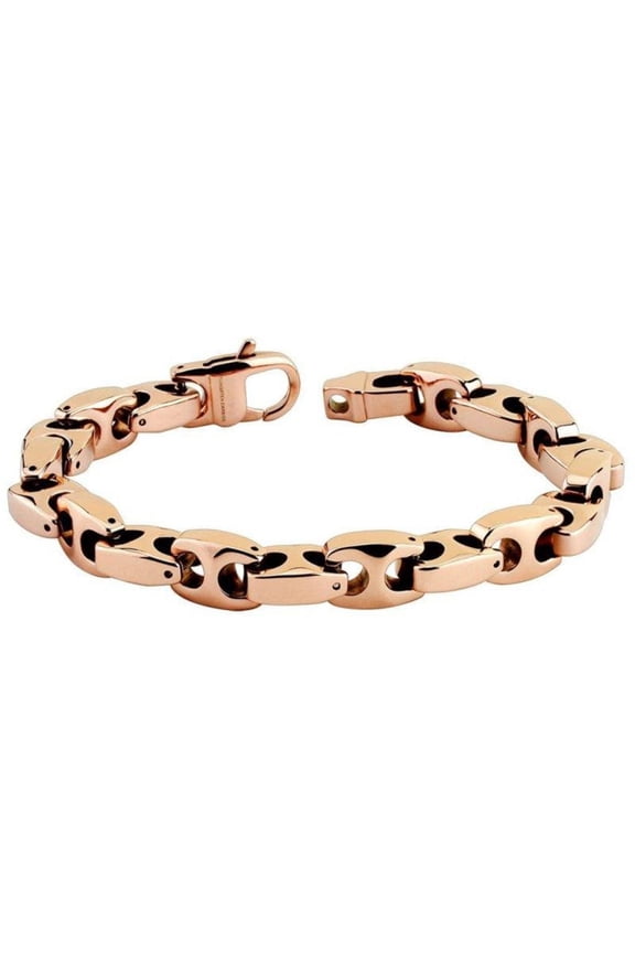 Mens Copper Color Tungsten Carbide Mariner Chain Link Bracelet
