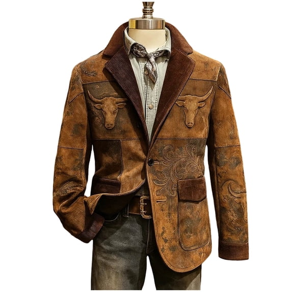 Mens Corduroy Blazer Jacket for Work Office Formal, Victorian Elegant Coat for Winter, Button Up Outfit