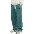 thumbnail image 1 of Mens Corduroy Casual Pants Fashion Loose Fit Wide Leg Pants Straight Sweatpants Elastic Waist Drawstring, 1 of 5