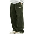 thumbnail image 1 of Mens Corduroy Casual Pants Fashion Loose Fit Wide Leg Straight Sweatpants Elastic Waist Drawstring, 1 of 6