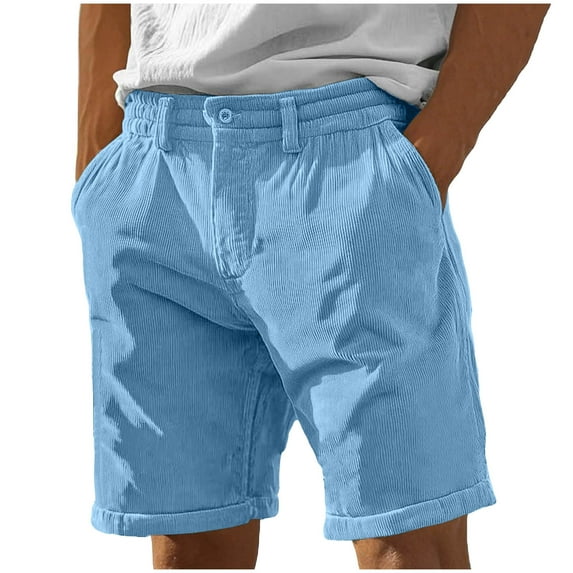 Mens Corduroy Casual Shorts Men Vintage Stretch Flat Front Work Shorts Workout Running Summer Beach Outfits