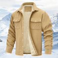 thumbnail image 1 of Mens Corduroy Jacket Lined Trucker Coat (Khaki XL), 1 of 3