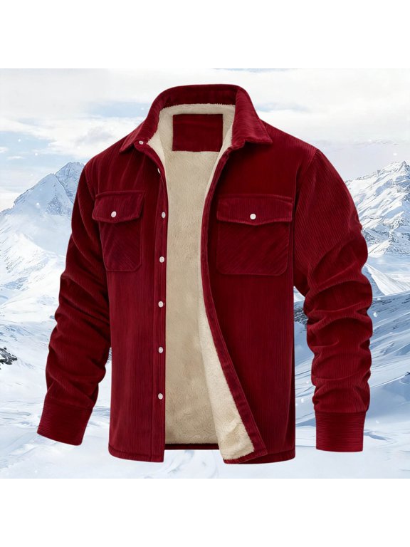 Mens Corduroy Jacket Lined Trucker Coat ( XXXL)