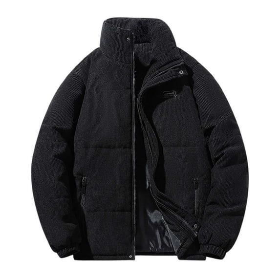 Mens Corduroy Jackets Full Zip Up Neck Long Lined Vintage Trucker Shackets Coat With Pockets