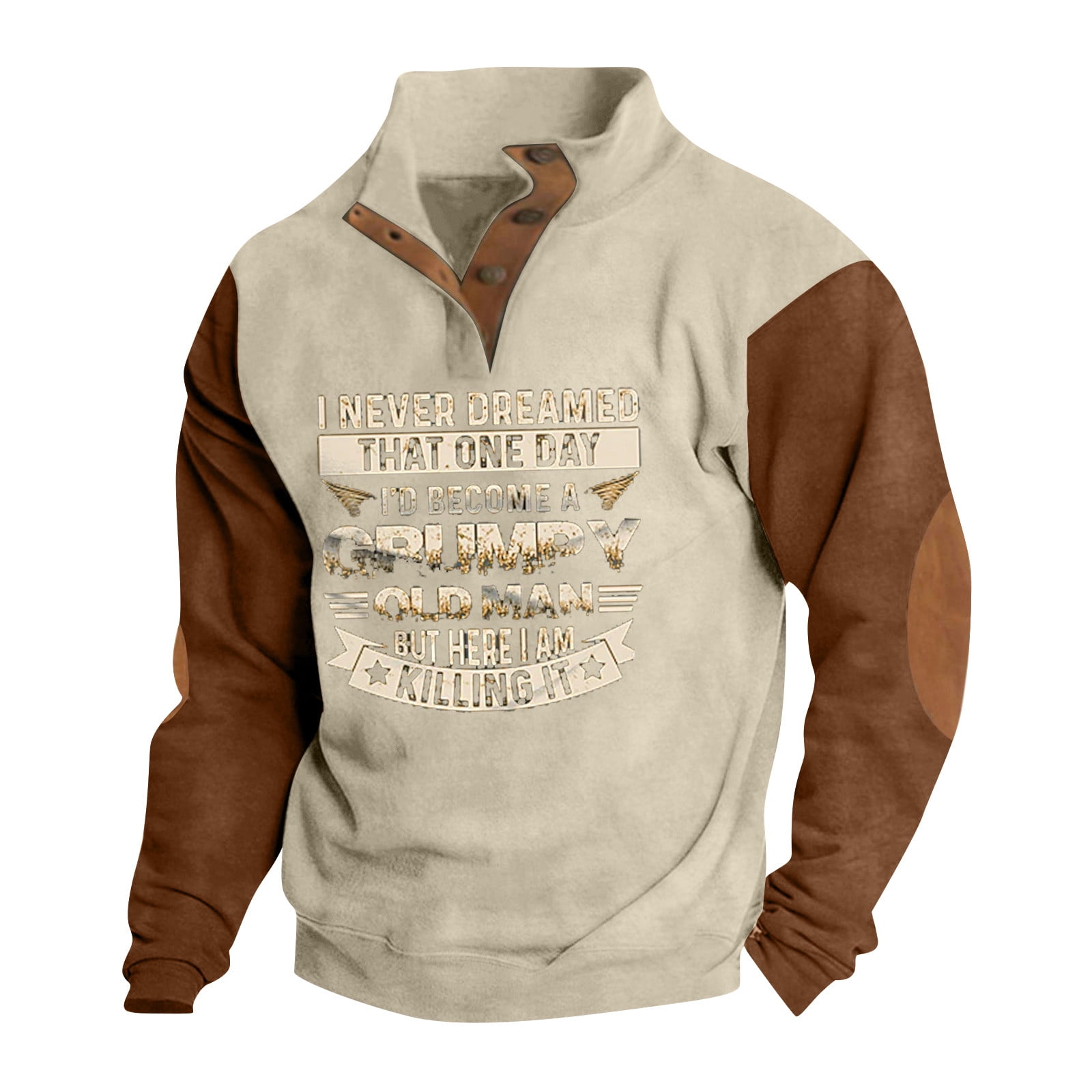 Mens Corduroy Shirt Lapel Collar Button Up Pullover Mock Neck Long