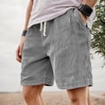 thumbnail image 1 of Mens Corduroy Shorts Elastic Waist Drawstring Straight Leg Men Shorts Casual with Pockets Relaxed Fit Summer Beach Shorts for Men, 1 of 3