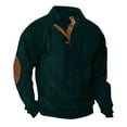 thumbnail image 1 of Mens Corduroy Sweatshirt Casual Long Sleeve Turtleneck Sweatshirts Quarter Button Up Pullover Fall Sweaters Multicolor M, 1 of 4