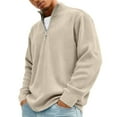 thumbnail image 1 of Mens Corduroy Sweatshirt Casual Stand Collar Quarter Zip Pullover Fall Ribbed Long Sleeve Sweaters Thermal Sweatshirts, 1 of 6
