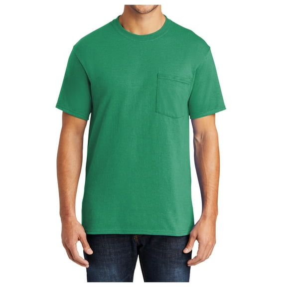 Men's Core Blend Cotton/Polyester Pocket Tee Kelly Small