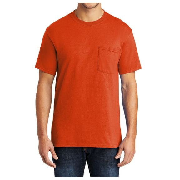 Men's Core Blend Cotton/Polyester Pocket Tee Orange 3X-Large