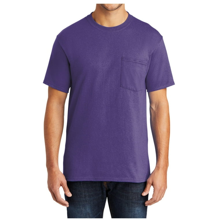 Men's Core Blend Cotton/Polyester Pocket Tee Purple 6X-Large