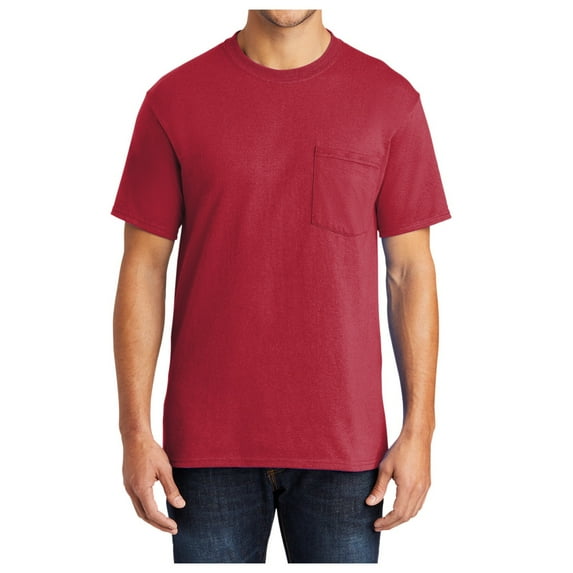 Men's Core Blend Cotton/Polyester Pocket Tee Red 3X-Large
