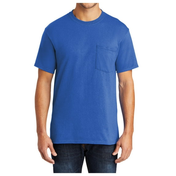 Men's Core Blend Cotton/Polyester Pocket Tee Royal X-Large