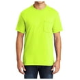 thumbnail image 1 of Men's Core Blend Cotton/Polyester Pocket Tee Safety Green Medium, 1 of 4