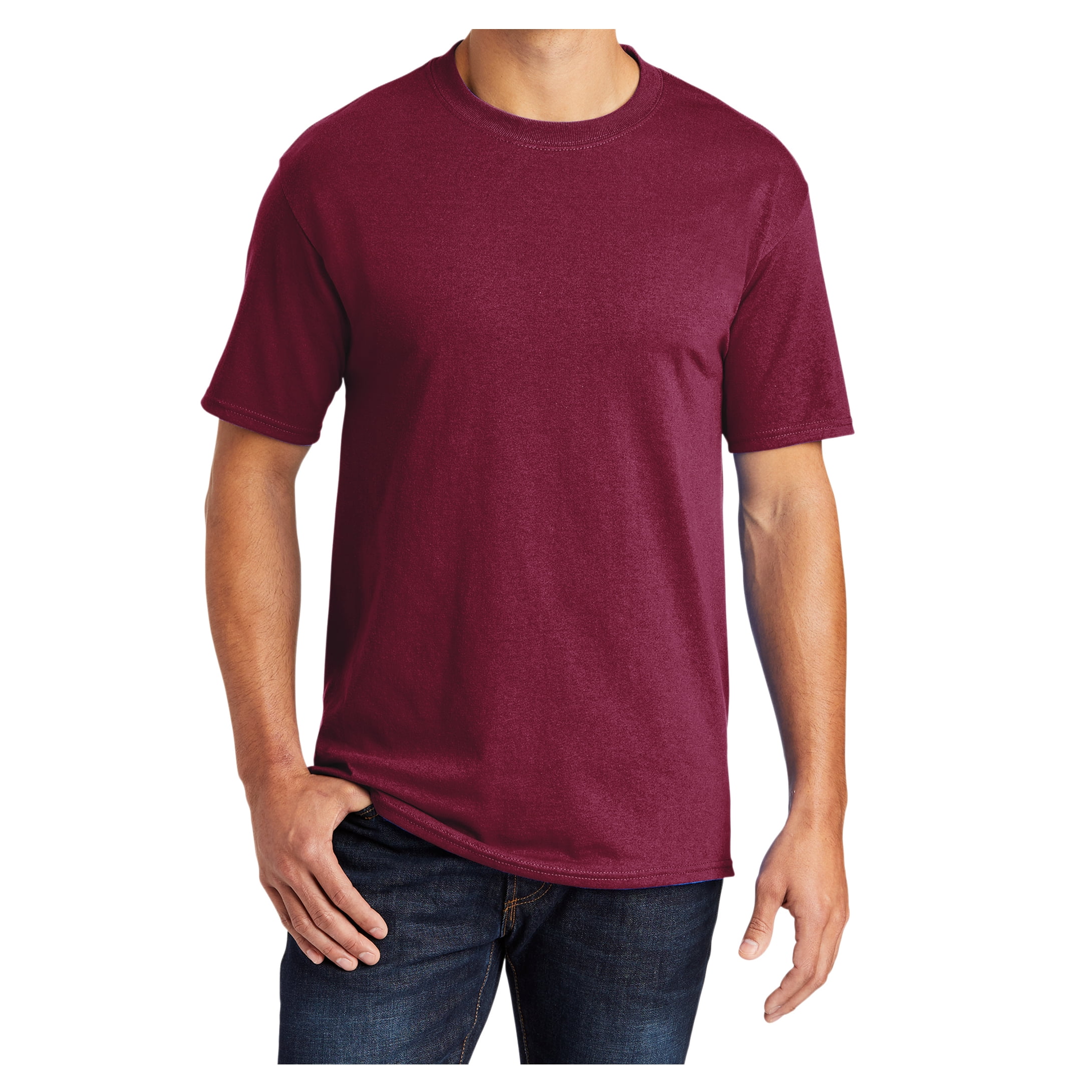 Mens Core Blend Cotton/Polyester Tee Shirt Red 4XL 