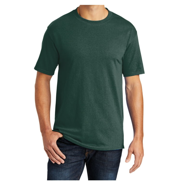 Mens Core Blend Cotton/Polyester Tee Shirt Dark Green 6XL Mens Core Blend Cotton/Polyester Tee Shirt Dark Green 6XL