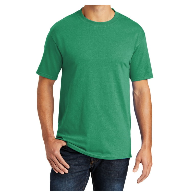 Mens Core Blend Cotton/Polyester Tee Shirt Kelly Green 5XL Mens Core Blend Cotton/Polyester Tee Shirt Kelly Green 5XL