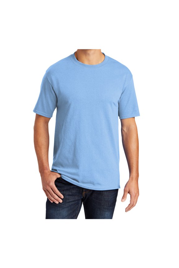 Mens Core Blend Cotton/Polyester Tee Shirt Light Blue L