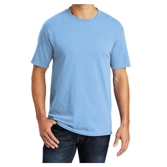 Mens Core Blend Cotton/Polyester Tee Shirt Light Blue L