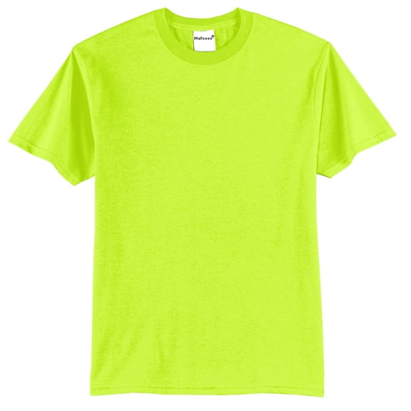 Mens Core Blend Cotton/Polyester Tee Shirt Safety Green 2XL