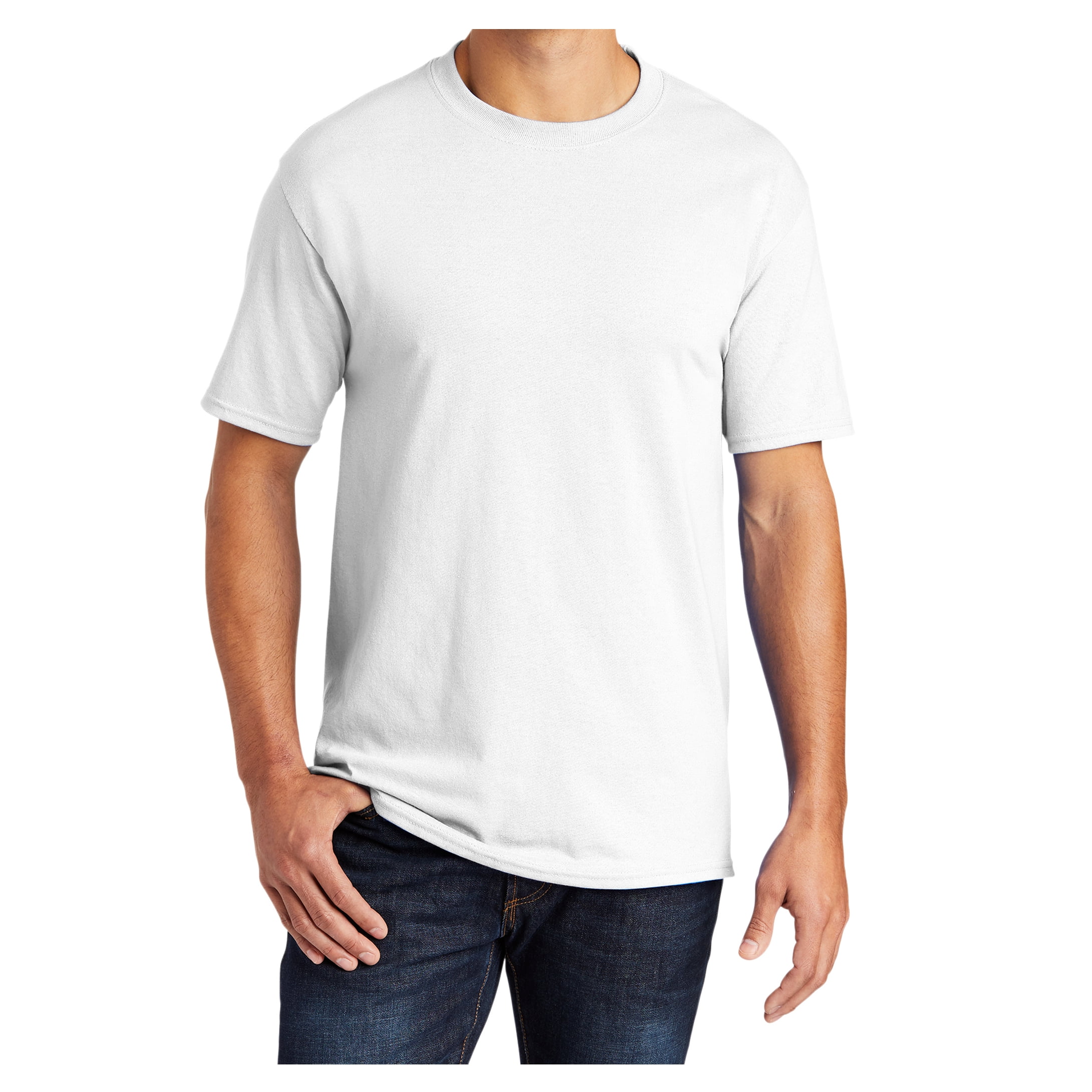 Mens Core Blend Cotton/Polyester Tee Shirt White 4XL - Walmart.com