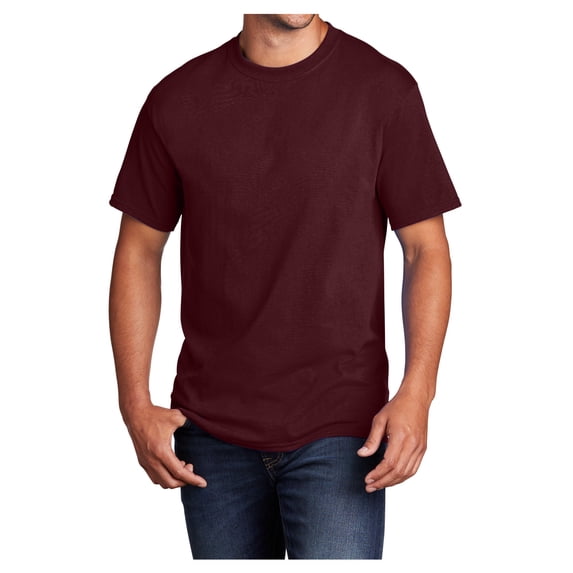 Mens Core Cotton Male T-Shirts Athletic Maroon 6XL