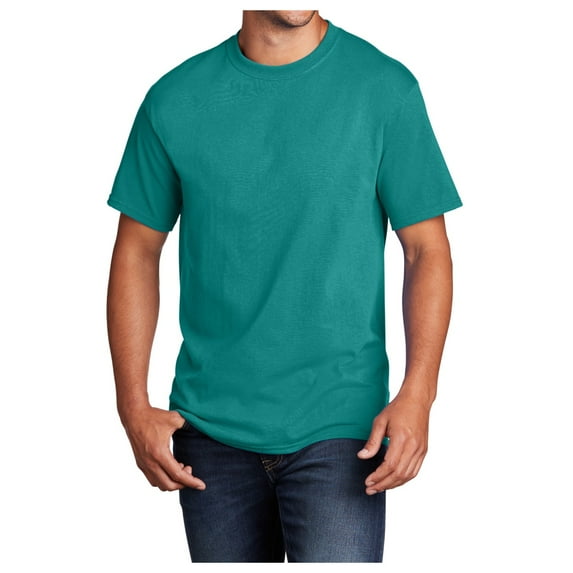 Mens Core Cotton Male T-Shirts Bright Aqua 2XL