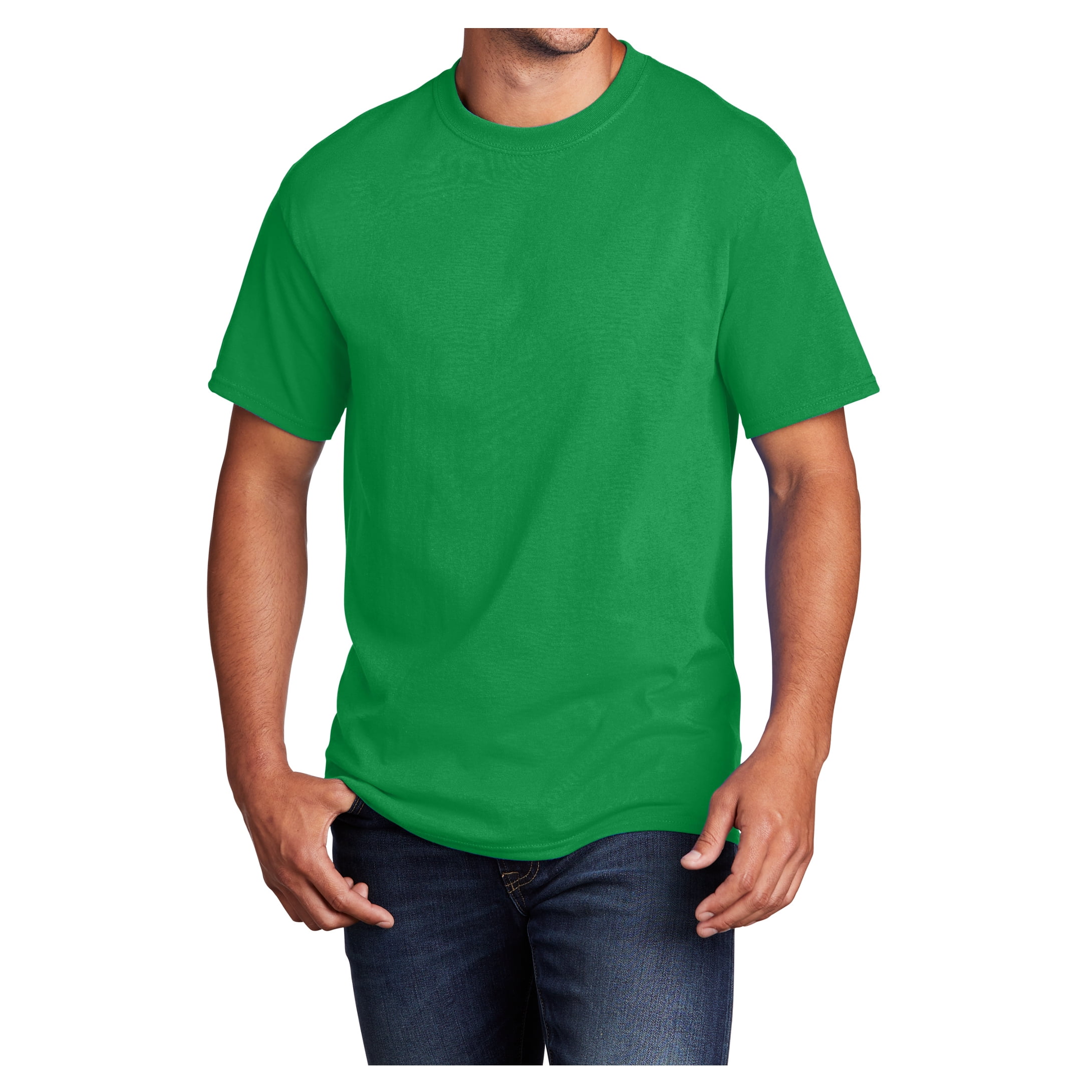 Mens Core Cotton Male T-Shirts Clover Green 4XL 