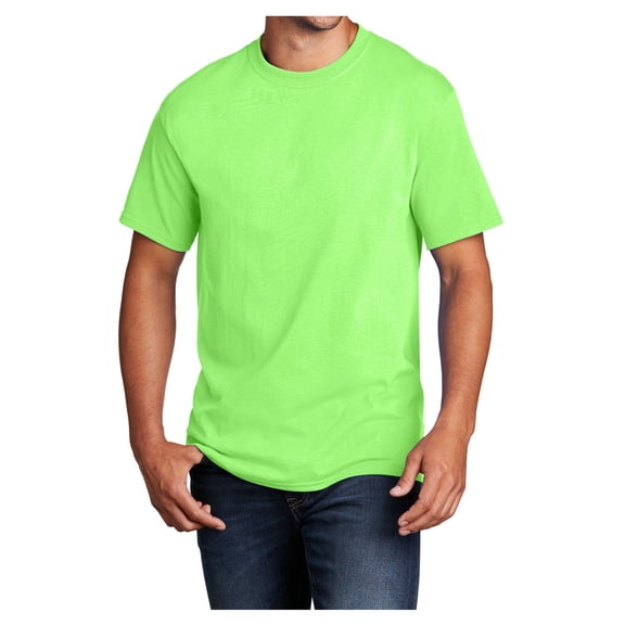 Mens Core Cotton Male T-Shirts Neon Green 4XL