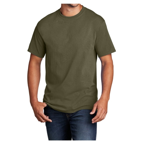 Mens Core Cotton Male T-Shirts Olive Drab Green 4XL