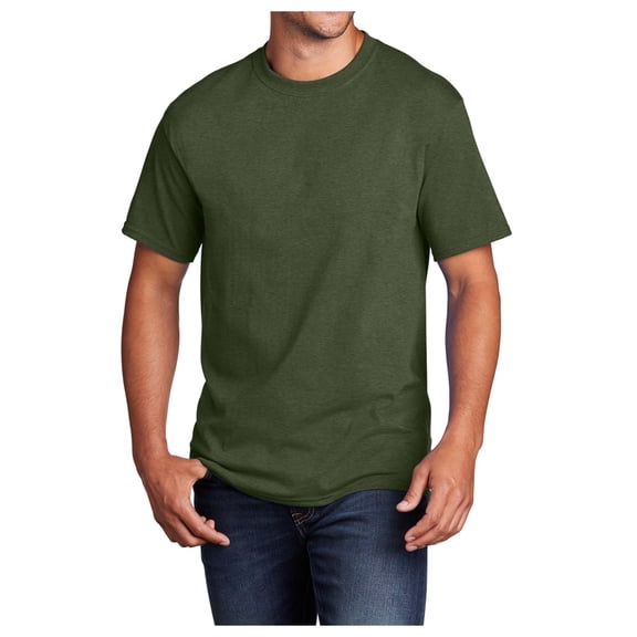 Mens Core Cotton Male T-Shirts Olive Drab Green Heather XL