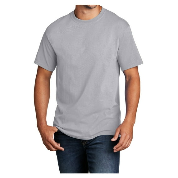 Mens Core Cotton Male T-Shirts Silver 3XL