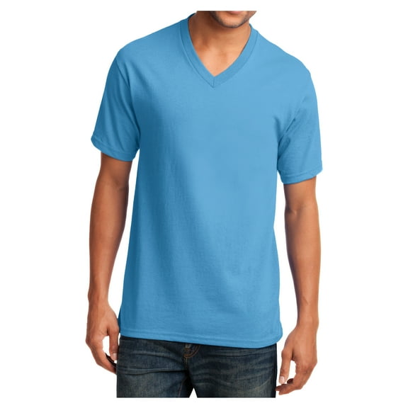 Mens Core Cotton V-Neck Tee Aquatic Blue S