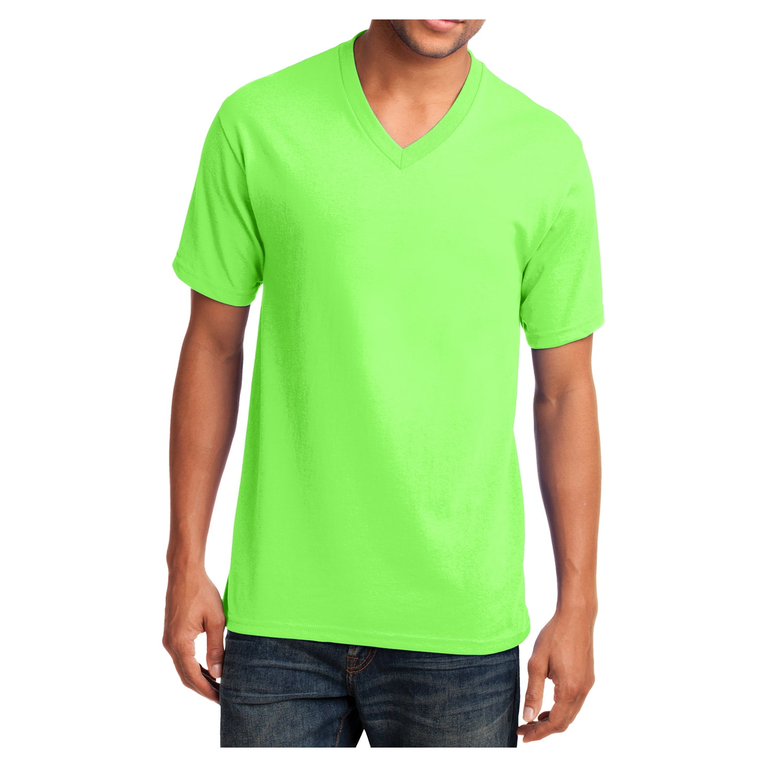 ERL | V-NECK T-SHIRT GREEN UNISEX ユニセックス Mens Core Cotton V-Neck Tee Neon Green 4XL - Walmart.com
