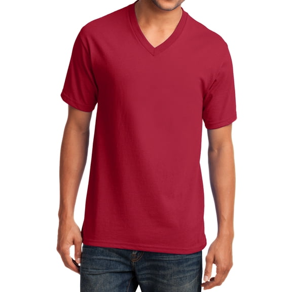 Mens Core Cotton V-Neck Tee Red 3XL