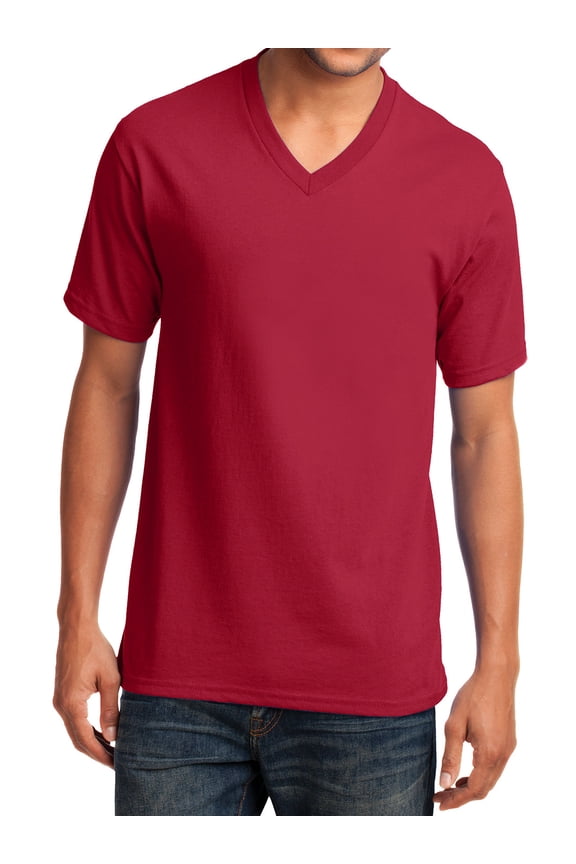 Mens Core Cotton V-Neck Tee Red S