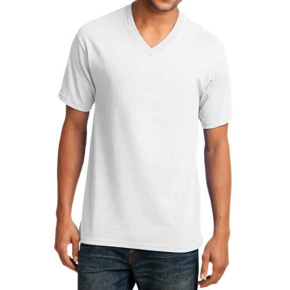 Mens Core Cotton V-Neck Tee White 3XL