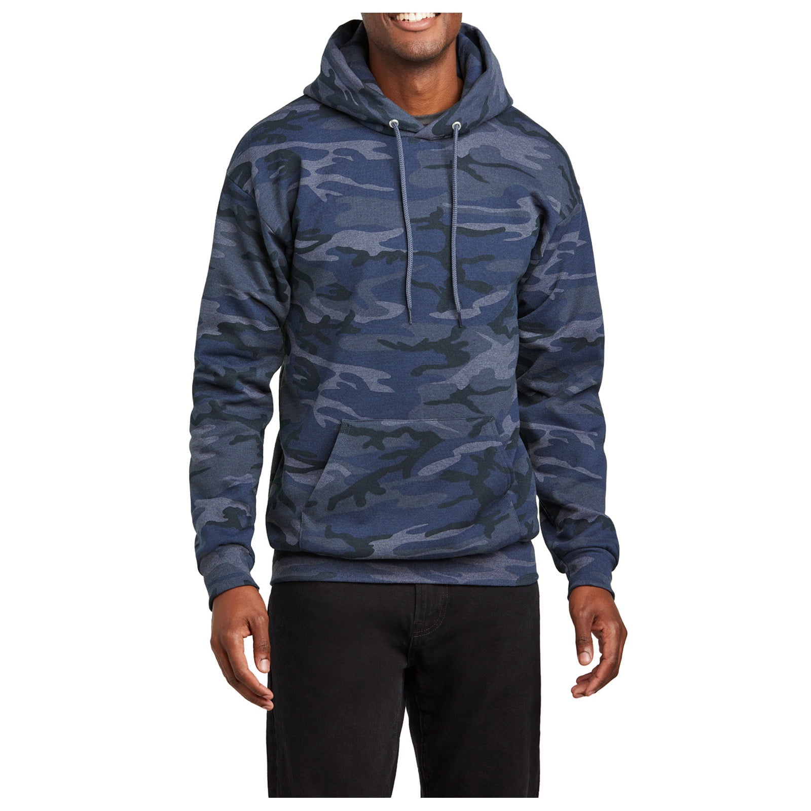 Mafoose Men's Core Fleece Classic Camo Pullover Hooded Sweatshirt Heather Navy Camo 3XL