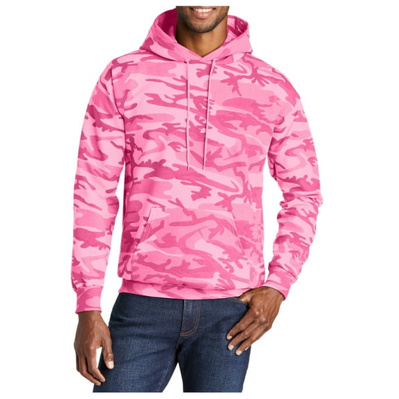 Mafoose Men's Core Fleece Classic Camo Pullover Hooded Sweatshirt Pink Camo 3XL