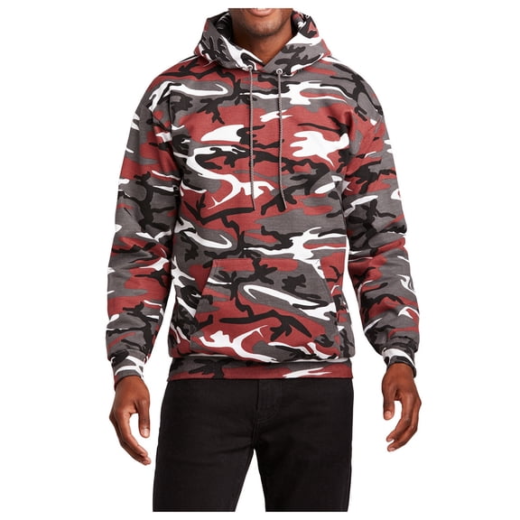Mafoose Men's Core Fleece Classic Camo Pullover Hooded Sweatshirt Red Camo L